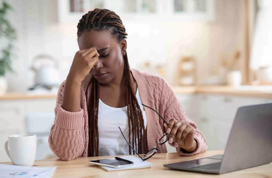 Woman reviewing finances